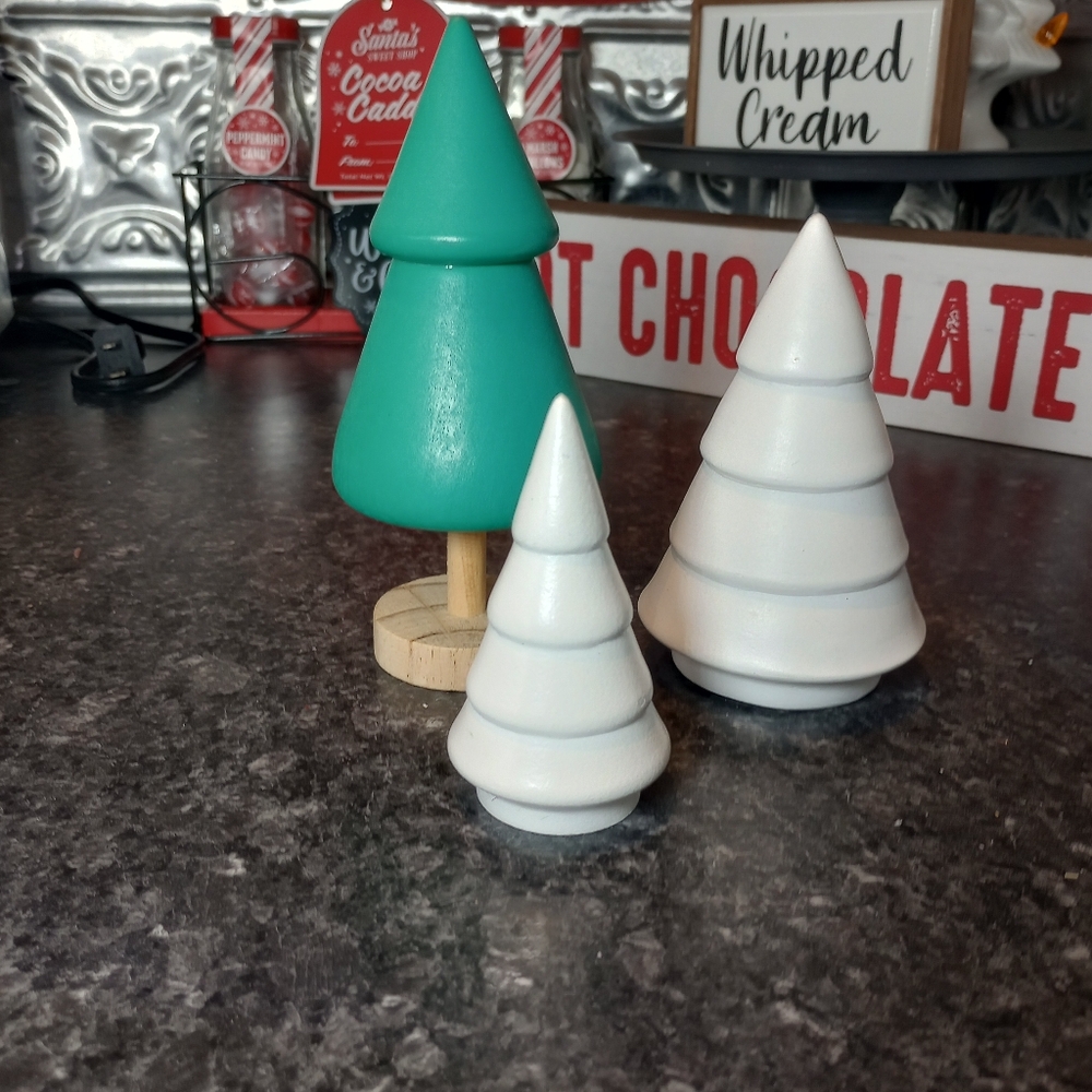 Wooden Miniature Christmas Trees Set Of 3 Target Bullseye Rustic Woodland Decor